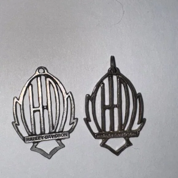 Open Sterling Silver Harley Davidson Pendant